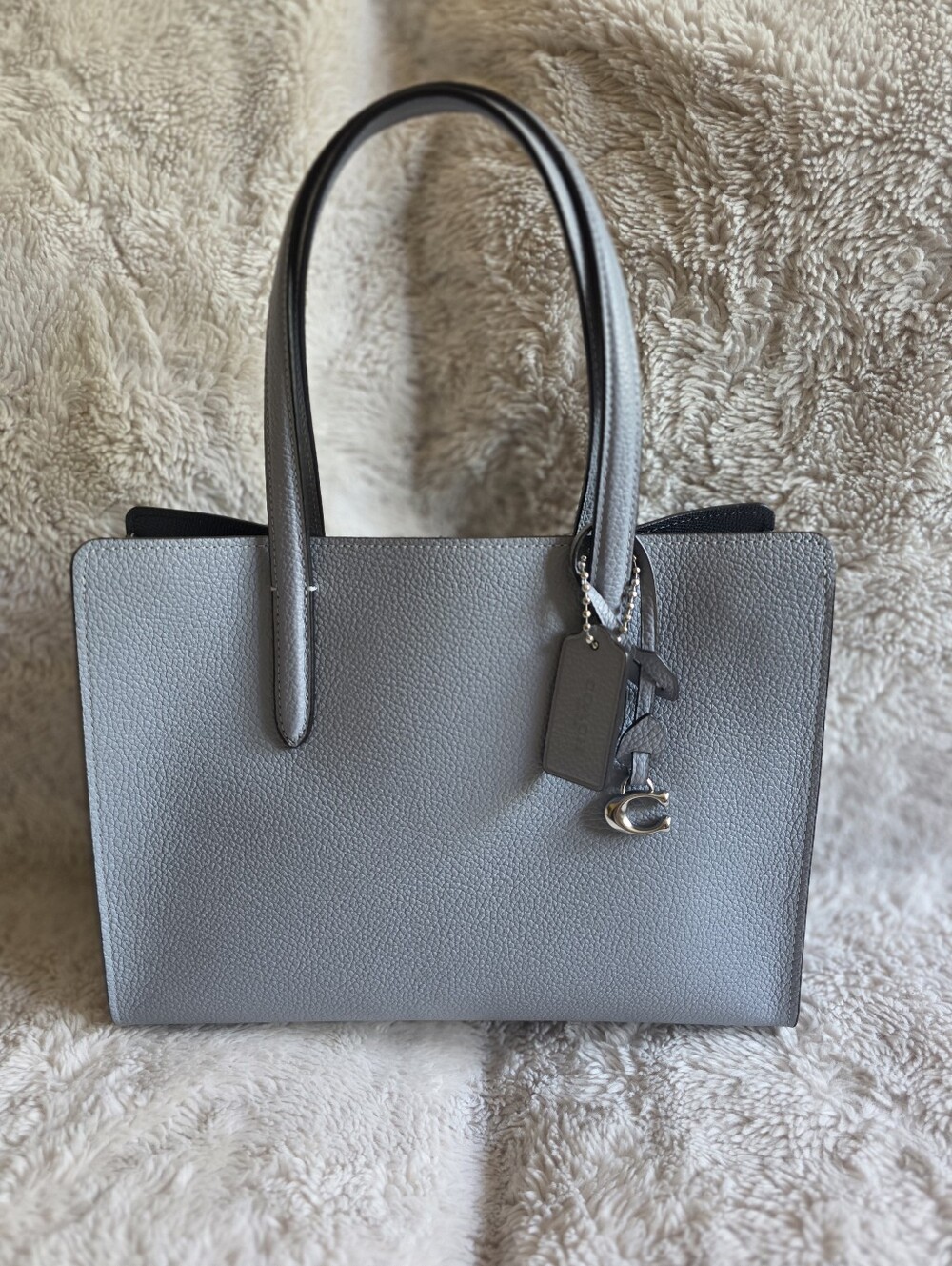 Coach Carter Carryall In Greyish Blue Colour With Silver Hardware